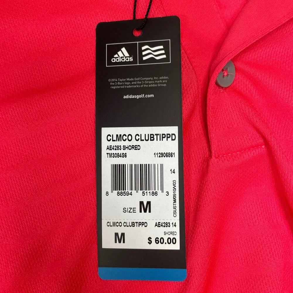 BRAND NEW Adidas Golf Climacool Club Tipped Polo Shirt Mens M Pink AE4283 NWT